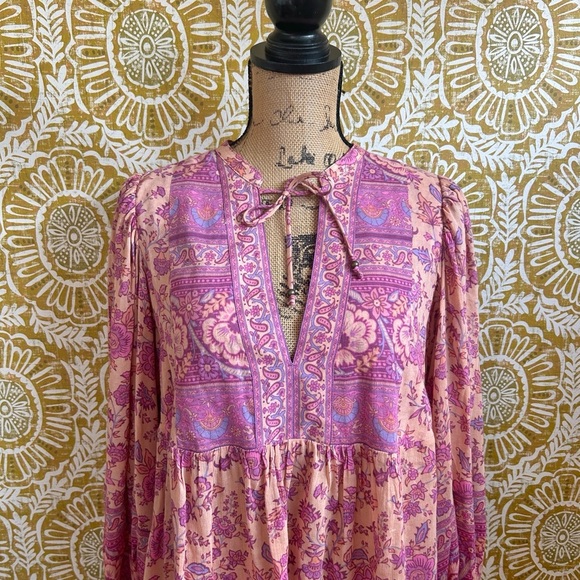 Spell & The Gypsy Collective Folk Song Boho Floral Peasant Blouse in Blossom XS - Picture 10 of 15